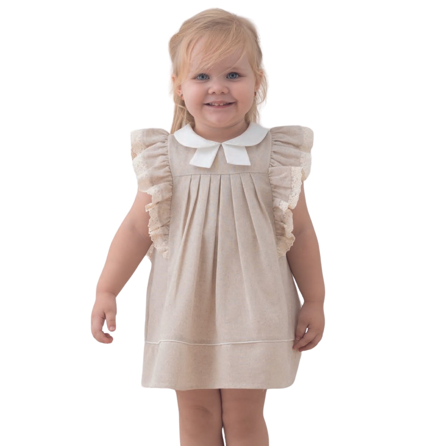 Frilly Beige Chic Baby Dress
