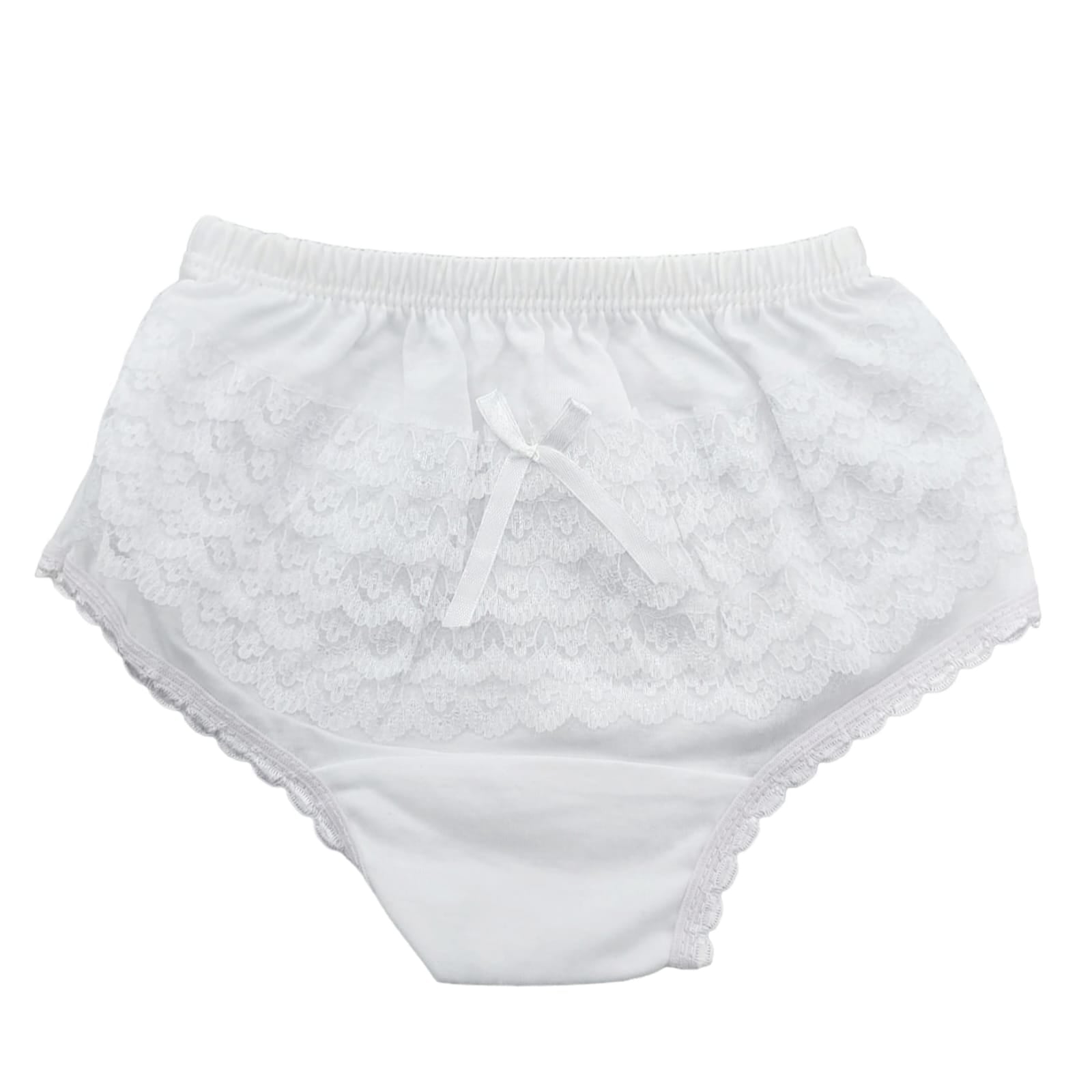 4pk Pure Cotton Frilly Knickers (7lbs-3 Yrs)