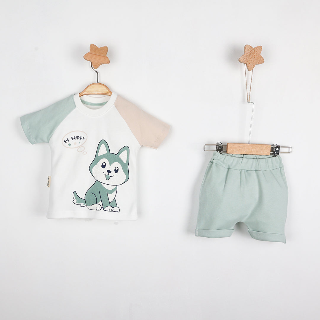 Cute Dog Baby Casual Shorts Set