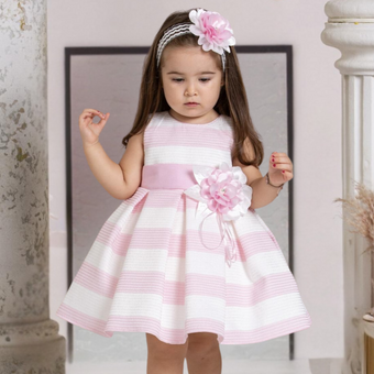 Sweet Stripe Formal Baby Dress