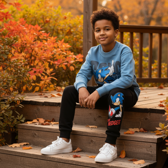 Blue Hedgehog Boys Joggers Set