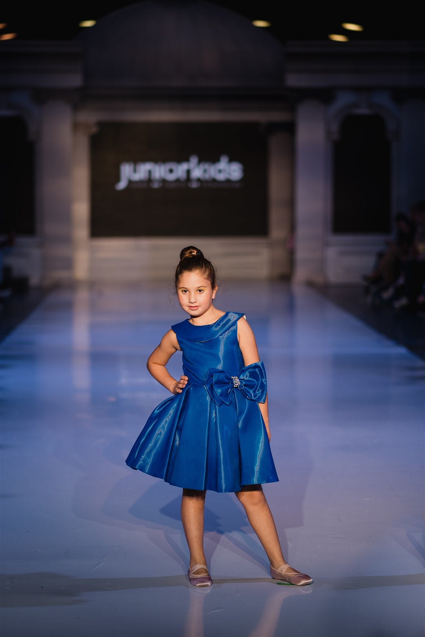 Stellar Royal Blue Girls Satin Dress | Junior Kids Stellar Royal Blue Girls Satin Dress | Junior Kids