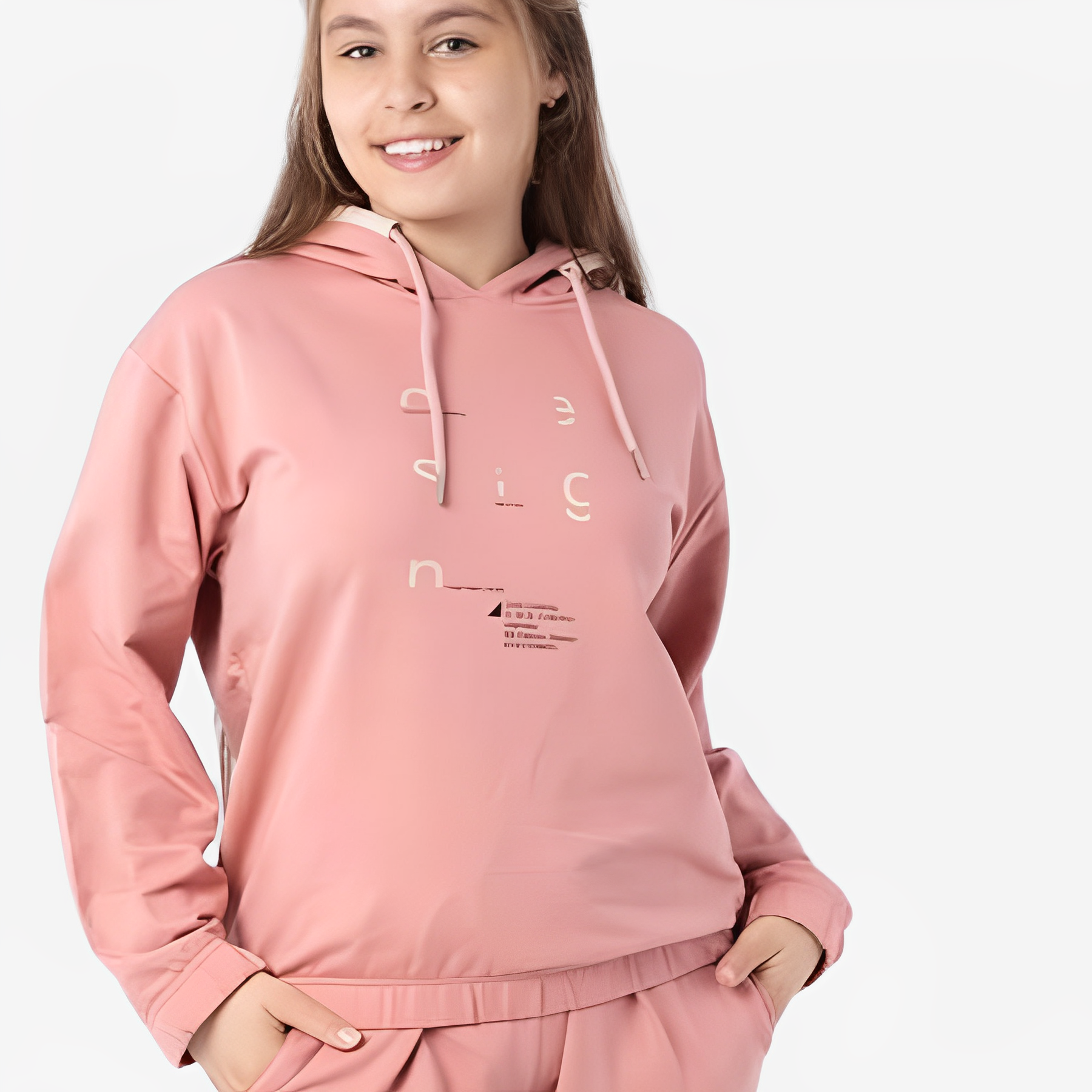 Pink Girls Hoodie Jogger Set Cozy Outfit Junior Kids
