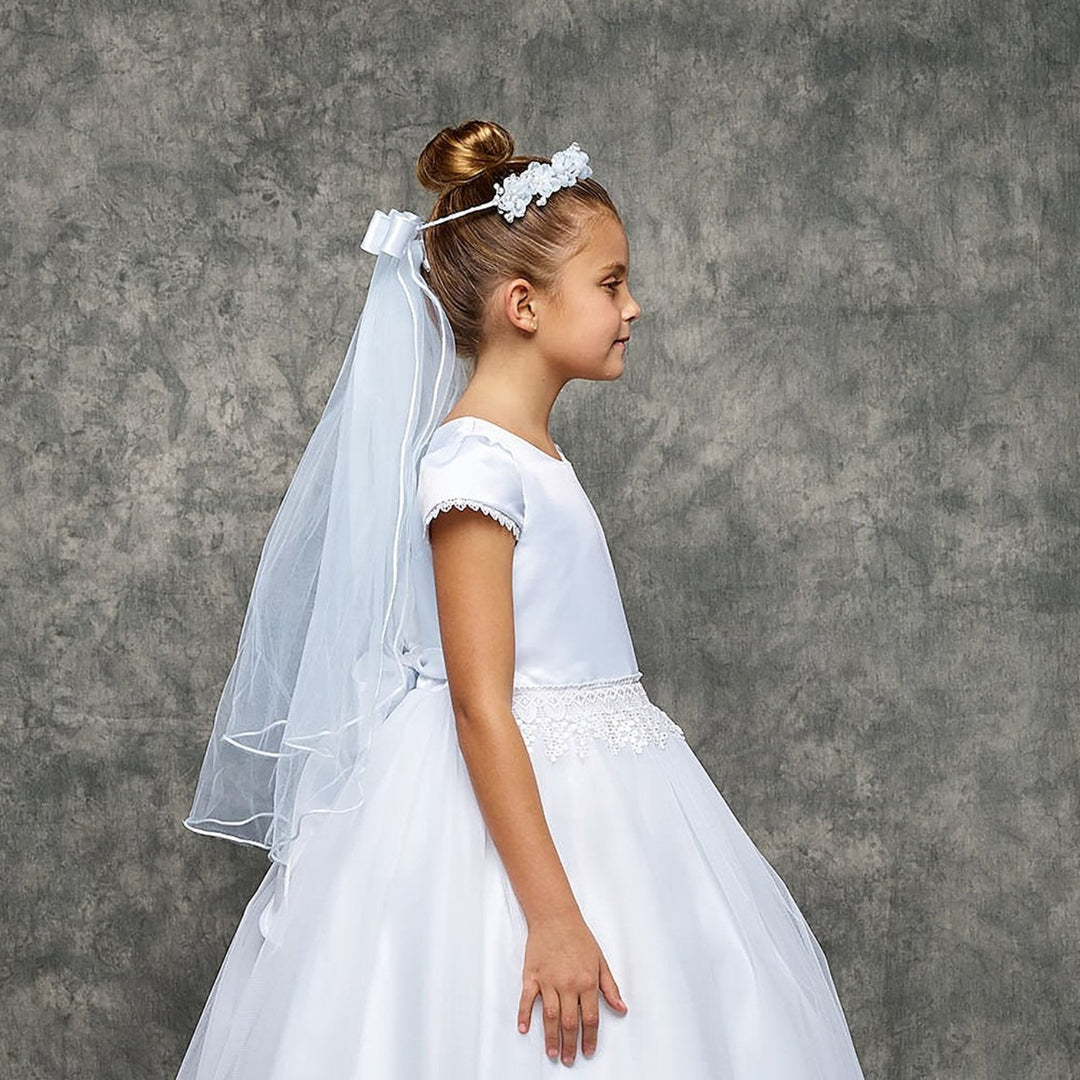 Voile à nœud fleuri pour robes de filles