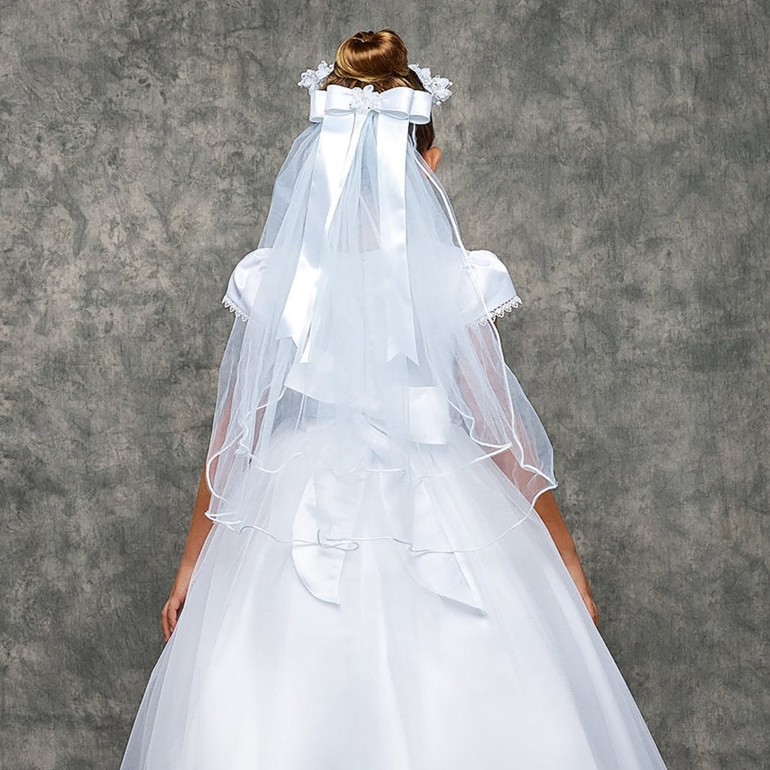 Voile à nœud fleuri pour robes de filles