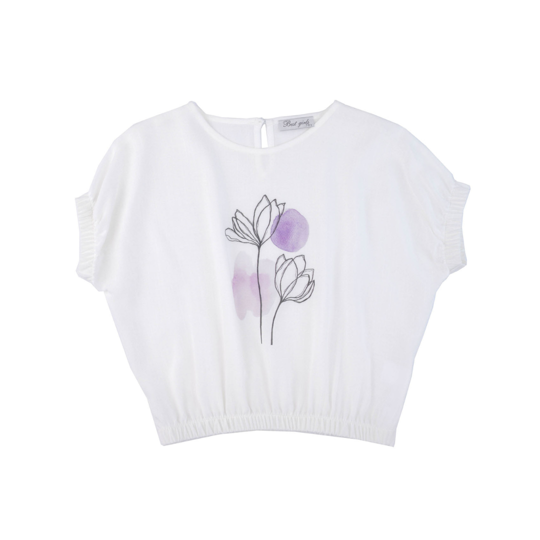 Ensemble décontracté pour filles à fleurs lilas