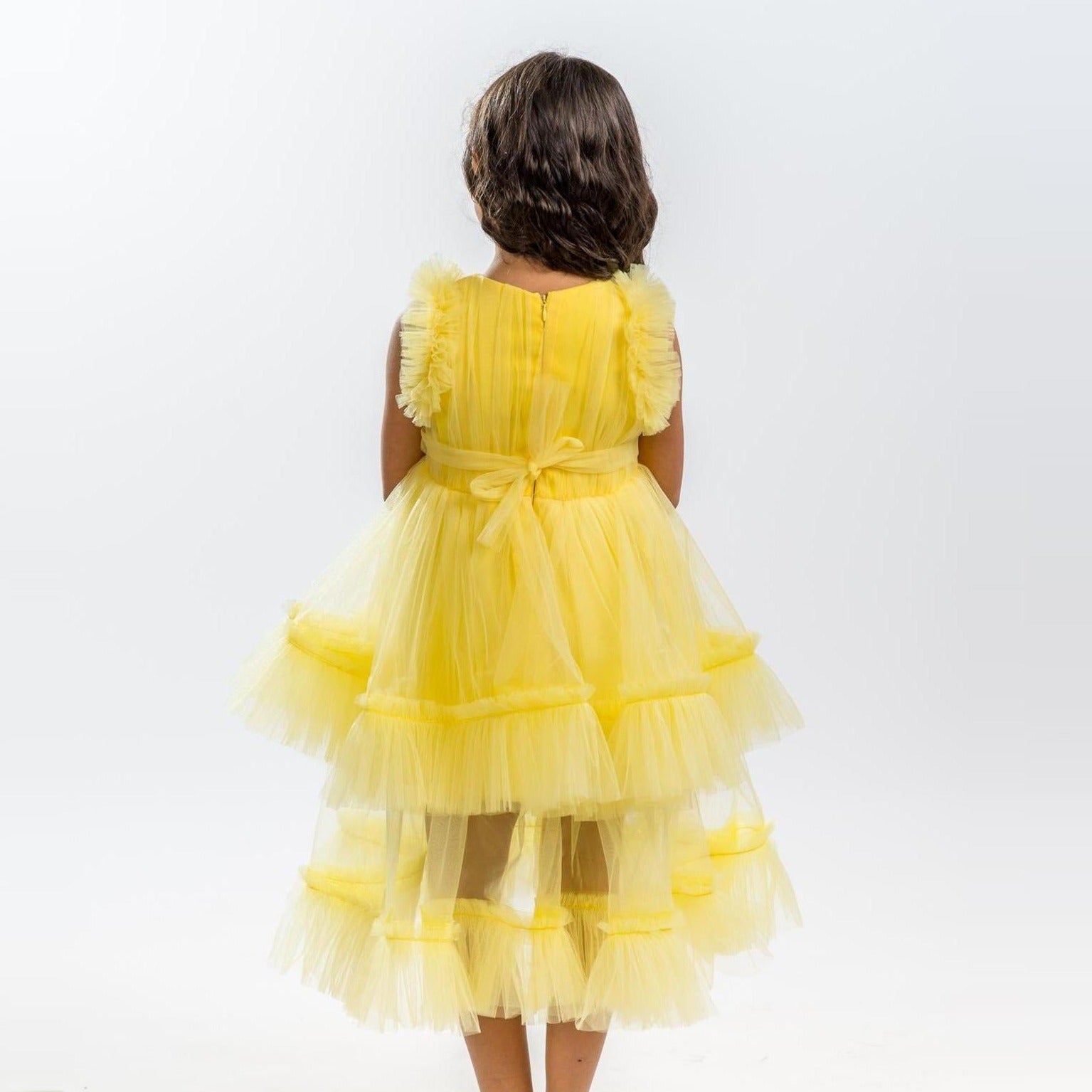 Canary Yellow Girls Formal Dress