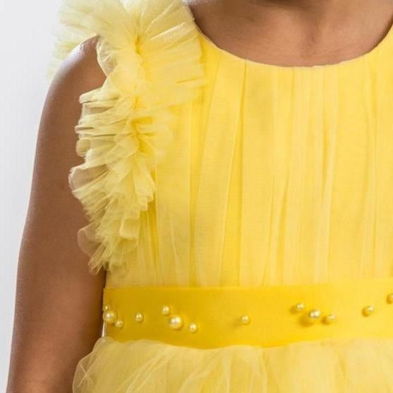 Canary Yellow Girls Formal Dress