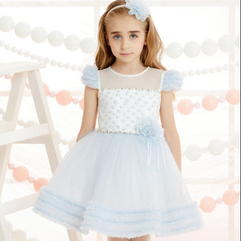 Robe de soirée princesse bleue pour filles